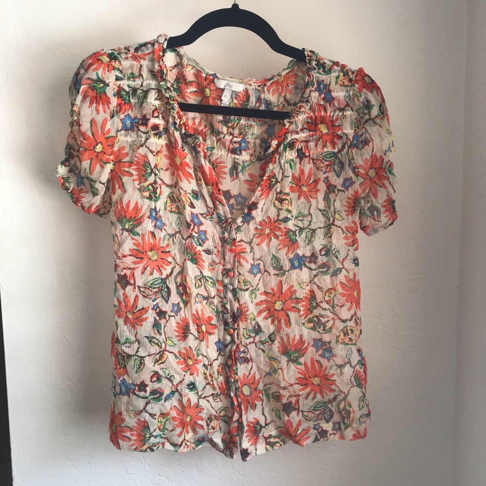 Joie floral silk top